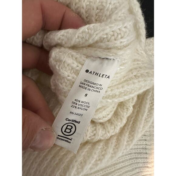 Athleta Small Women Shasta V-Neck Sweater #632081 Wool Blend Chunky Knit CLT - Picture 7 of 9